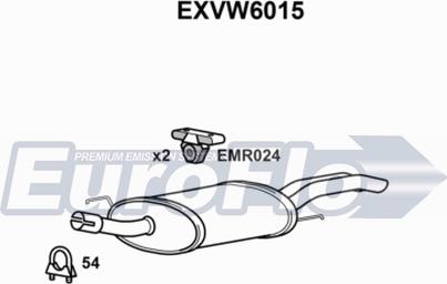 EuroFlo EXVW6015 - Izplūdes gāzu trokšņa slāpētājs (pēdējais) autodraugiem.lv