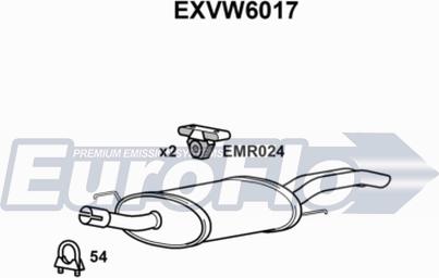 EuroFlo EXVW6017 - Izplūdes gāzu trokšņa slāpētājs (pēdējais) autodraugiem.lv