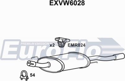 EuroFlo EXVW6028 - Izplūdes gāzu trokšņa slāpētājs (pēdējais) autodraugiem.lv