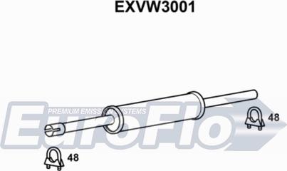 EuroFlo EXVW3001 - Vidējais izpl. gāzu trokšņa slāpētājs autodraugiem.lv