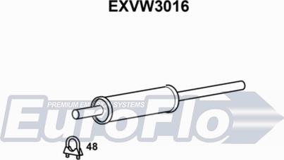 EuroFlo EXVW3016 - Vidējais izpl. gāzu trokšņa slāpētājs autodraugiem.lv