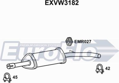 EuroFlo EXVW3182 - Vidējais izpl. gāzu trokšņa slāpētājs autodraugiem.lv