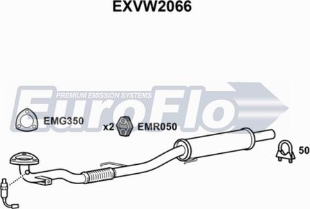 EuroFlo EXVW2066 - Izplūdes caurule autodraugiem.lv