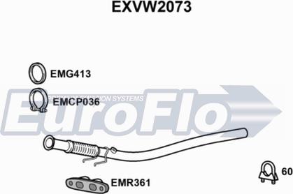 EuroFlo EXVW2073 - Izplūdes caurule autodraugiem.lv