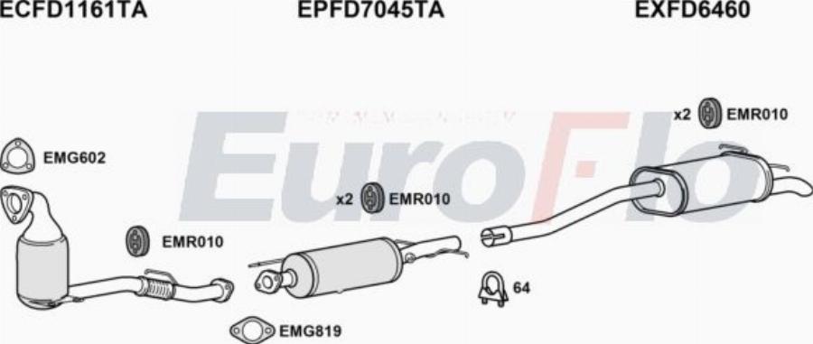 EuroFlo FDTRA22D 7056B - Izplūdes gāzu sistēma autodraugiem.lv