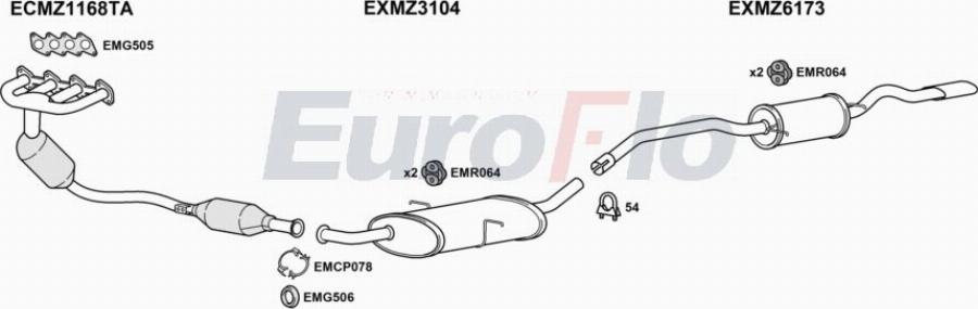 EuroFlo MZA1817 1004D - Izplūdes gāzu sistēma autodraugiem.lv