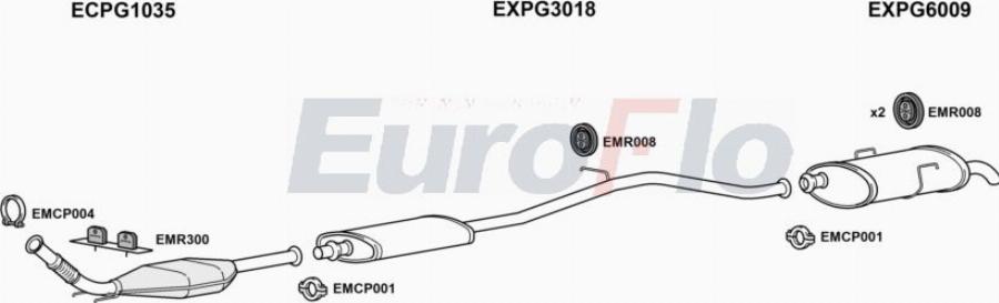 EuroFlo PG40620D 2008A00 - Izplūdes gāzu sistēma autodraugiem.lv