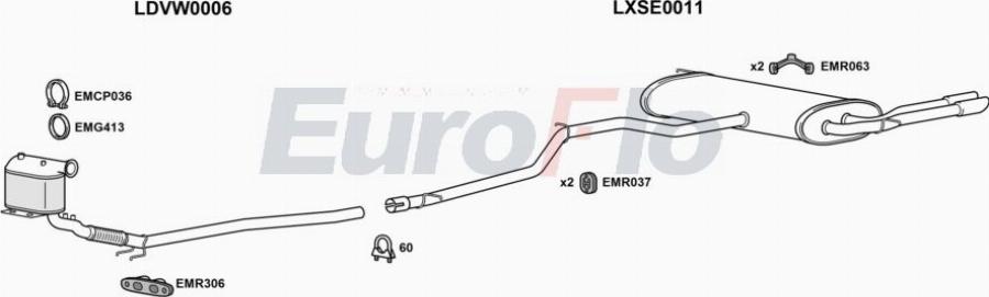 EuroFlo SEALTX20D 0600LHD - Izplūdes gāzu sistēma autodraugiem.lv