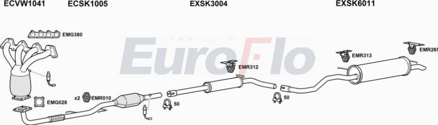 EuroFlo SKFAB14 3004A00 - Izplūdes gāzu sistēma autodraugiem.lv