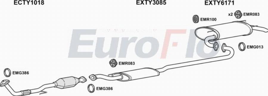 EuroFlo TYCAM22 2004A00 - Izplūdes gāzu sistēma autodraugiem.lv