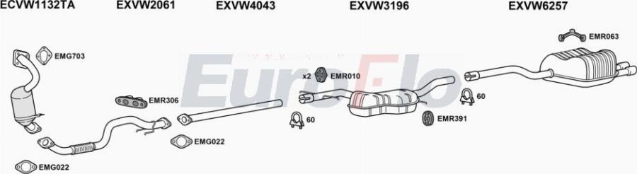 EuroFlo VWJET14 2004 - Izplūdes gāzu sistēma autodraugiem.lv