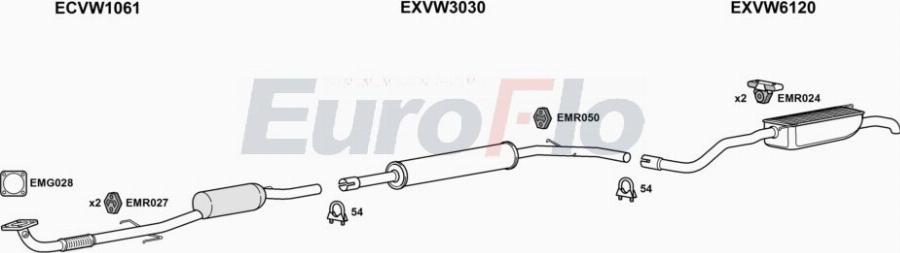 EuroFlo VWPOL16 1004A00 - Izplūdes gāzu sistēma autodraugiem.lv