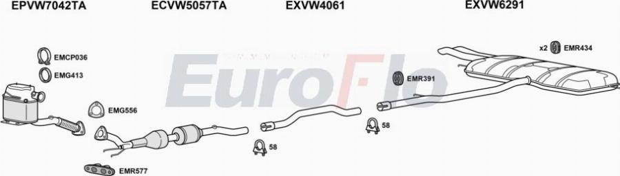 EuroFlo VWSHA20D 6015 - Izplūdes gāzu sistēma autodraugiem.lv