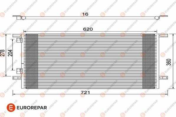 EUROREPAR 1609634580 - Kondensators, Gaisa kond. sistēma autodraugiem.lv