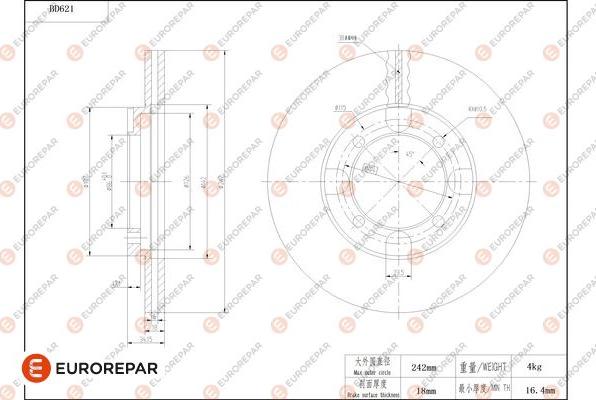 EUROREPAR 1684306380 - Bremžu diski autodraugiem.lv