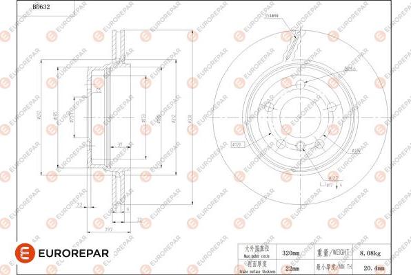 EUROREPAR 1684307480 - Bremžu diski autodraugiem.lv