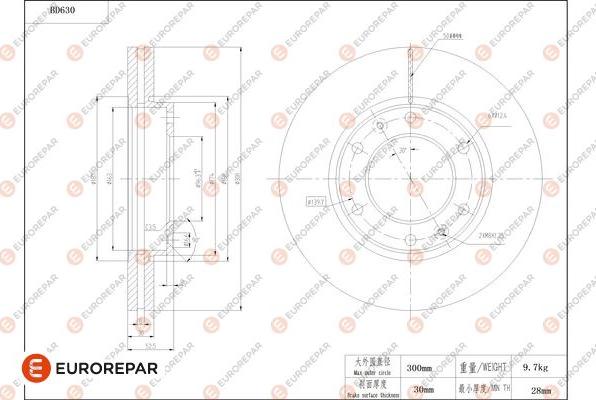 EUROREPAR 1684307280 - Bremžu diski autodraugiem.lv