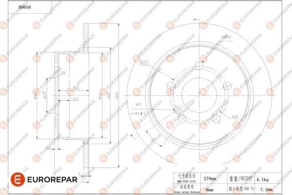 EUROREPAR 1684310080 - Bremžu diski autodraugiem.lv