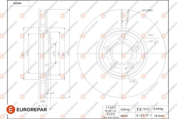 EUROREPAR 1684333080 - Bremžu diski autodraugiem.lv