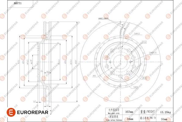 EUROREPAR 1684321380 - Bremžu diski autodraugiem.lv