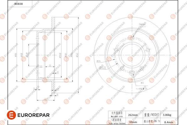 EUROREPAR 1684328080 - Bremžu diski autodraugiem.lv