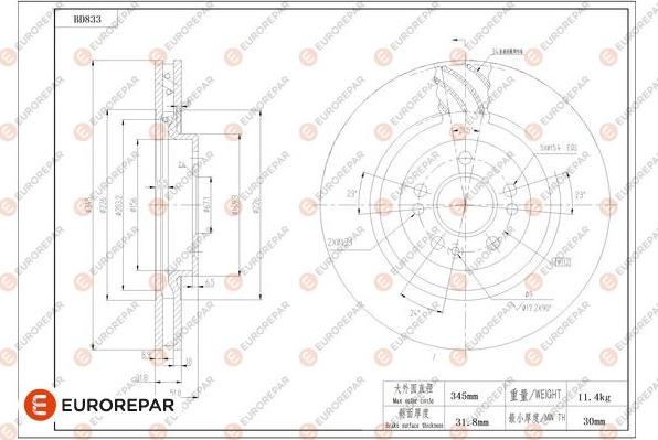 EUROREPAR 1684327580 - Bremžu diski autodraugiem.lv