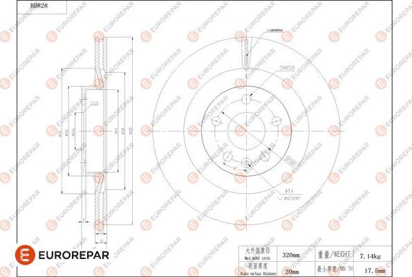 EUROREPAR 1684327080 - Bremžu diski autodraugiem.lv