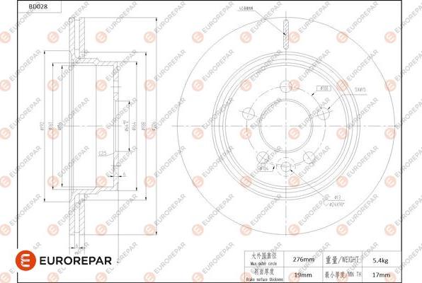 EUROREPAR 1684247080 - Bremžu diski autodraugiem.lv