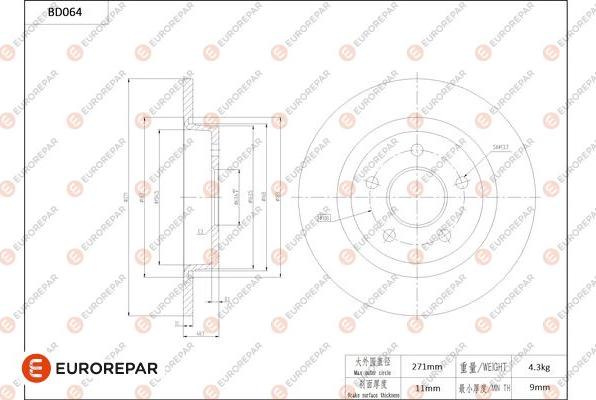 EUROREPAR 1684250680 - Bremžu diski autodraugiem.lv