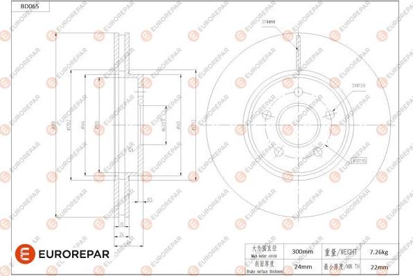 EUROREPAR 1684250780 - Bremžu diski autodraugiem.lv