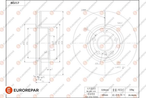 EUROREPAR 1684265980 - Bremžu diski autodraugiem.lv