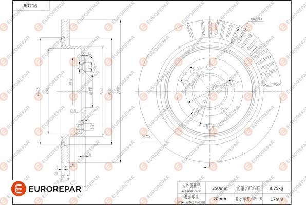 EUROREPAR 1684265880 - Bremžu diski autodraugiem.lv