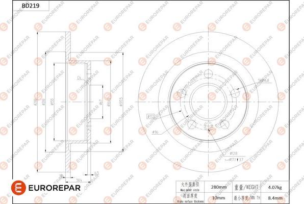 EUROREPAR 1684266180 - Bremžu diski autodraugiem.lv