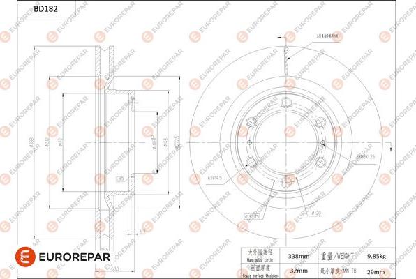 EUROREPAR 1684262480 - Bremžu diski autodraugiem.lv