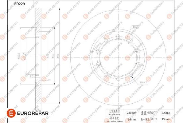 EUROREPAR 1684267180 - Bremžu diski autodraugiem.lv