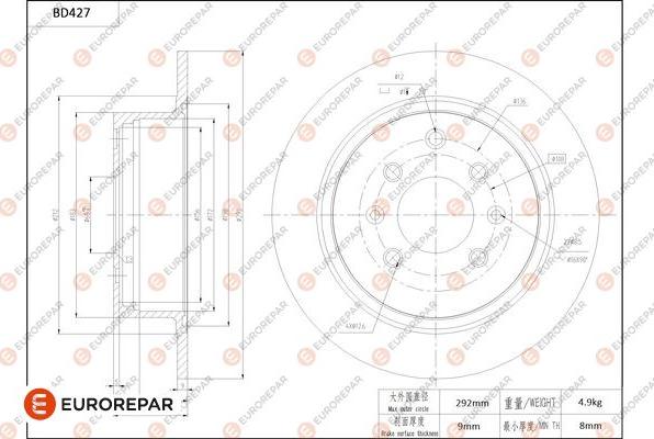 EUROREPAR 1684286980 - Bremžu diski autodraugiem.lv