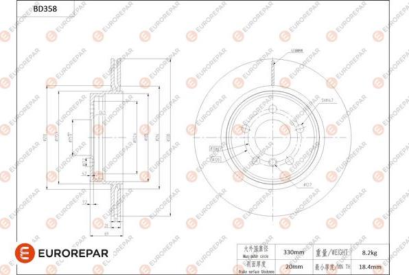 EUROREPAR 1684280080 - Bremžu diski autodraugiem.lv