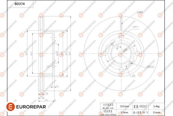 EUROREPAR 1684281680 - Bremžu diski autodraugiem.lv