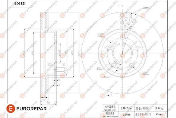 EUROREPAR 1684282880 - Bremžu diski autodraugiem.lv