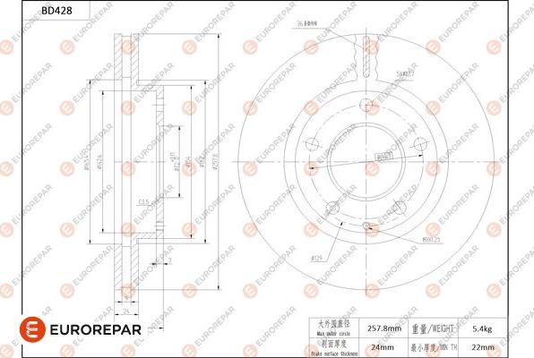 EUROREPAR 1684287080 - Bremžu diski autodraugiem.lv