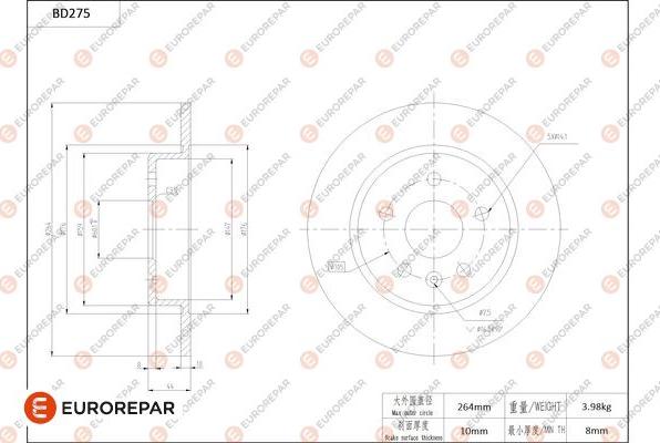 EUROREPAR 1684271780 - Bremžu diski autodraugiem.lv