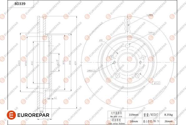 EUROREPAR 1684278180 - Bremžu diski autodraugiem.lv