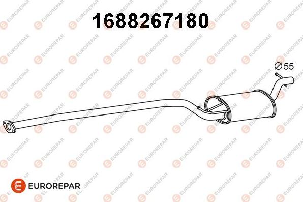 EUROREPAR 1688267180 - Vidējais izpl. gāzu trokšņa slāpētājs autodraugiem.lv