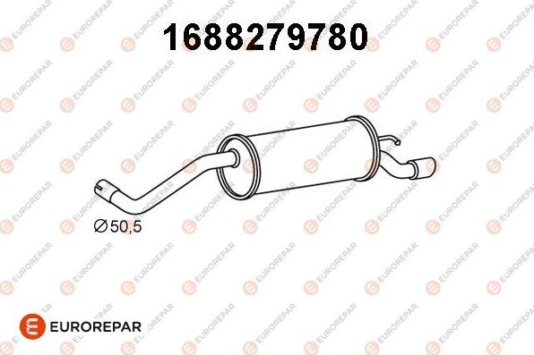 EUROREPAR 1688279780 - Izplūdes gāzu trokšņa slāpētājs (pēdējais) autodraugiem.lv