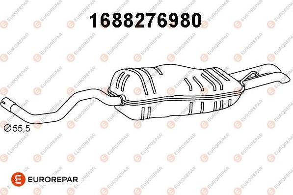 EUROREPAR 1688276980 - Izplūdes gāzu trokšņa slāpētājs (pēdējais) autodraugiem.lv