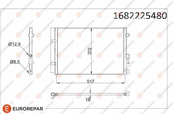 EUROREPAR 1682225480 - Kondensators, Gaisa kond. sistēma autodraugiem.lv