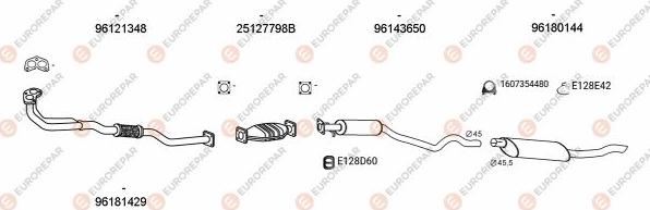 EUROREPAR EXH100647 - Izplūdes gāzu sistēma autodraugiem.lv