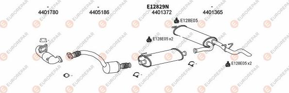 EUROREPAR EXH101459 - Izplūdes gāzu sistēma autodraugiem.lv