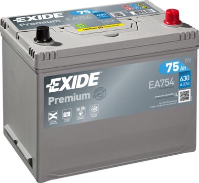Exide EA754 - Startera akumulatoru baterija autodraugiem.lv