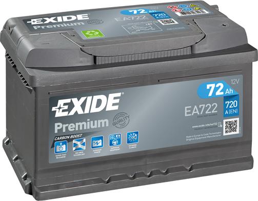 Exide EA722 - Startera akumulatoru baterija autodraugiem.lv